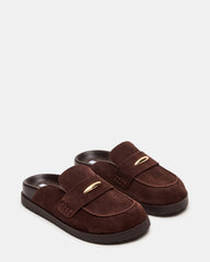 TOBIN Brown Suede Slip-On Mule Women's Flat