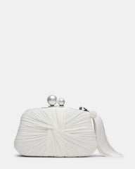 ROSALIE Bag White Twisted Pleats Minaudiere Crossbody Clutch Handbag