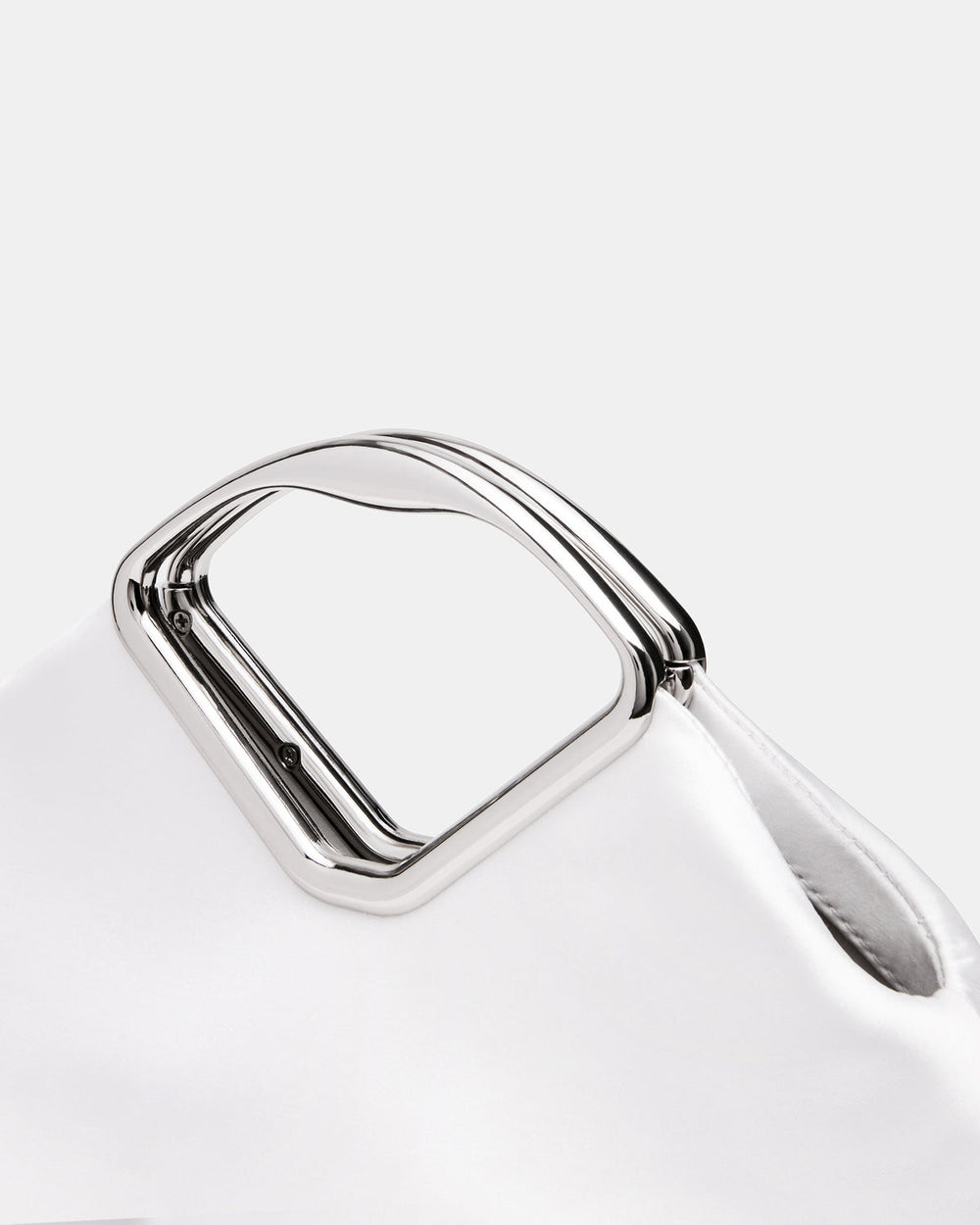 BARBARA Bag White Soft Satin Metal Bracelet Crossbody Clutch Handbag