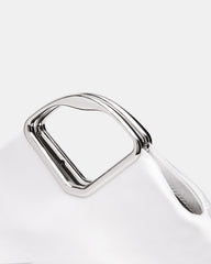 BARBARA Bag White Soft Satin Metal Bracelet Crossbody Clutch Handbag