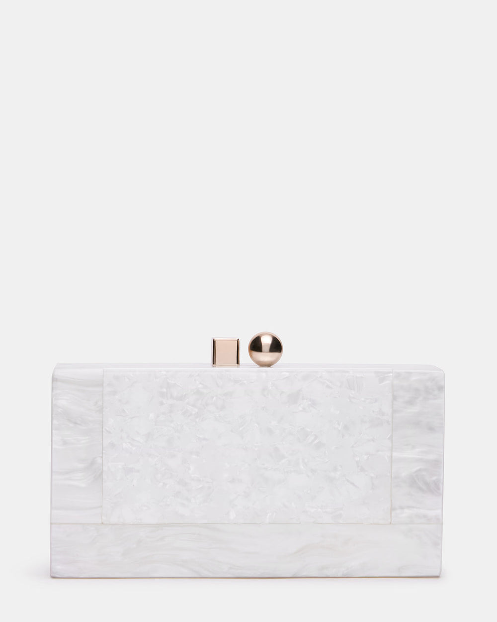 CAMILAA Bag White Geometric Pearlescent Minaudiere Crossbody Clutch Handbag
