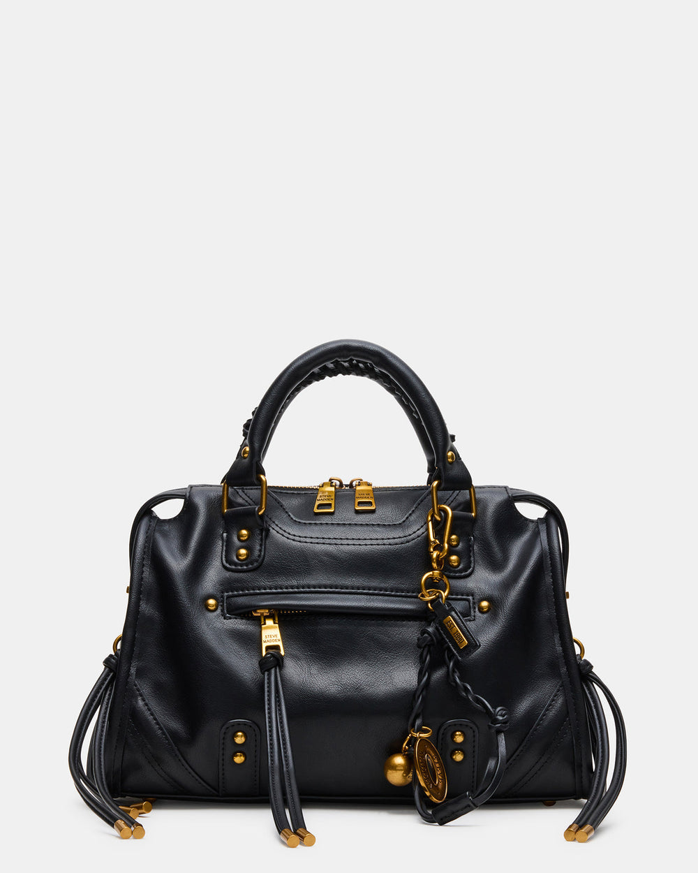 RIGGS Bag Black/Gold Slouchy Top-Handle Crossbody Satchel Handbag