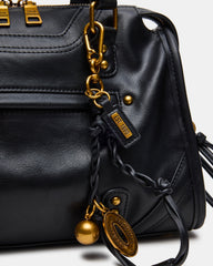 RIGGS Bag Black/Gold Slouchy Top-Handle Crossbody Satchel Handbag