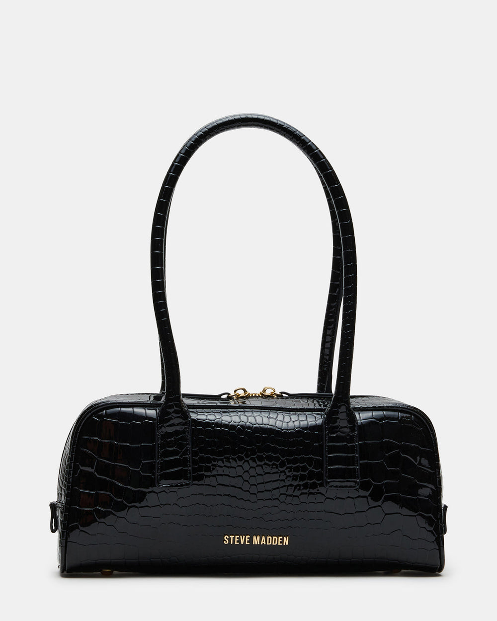 ANISE Bag Black Crocodile Elongated Shoulder Strap Handbag