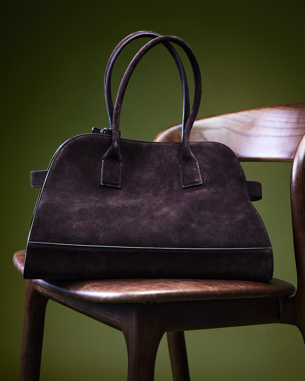 HEIDEE Bag Brown Suede | Women's Shoulder Strap Tote Handbag