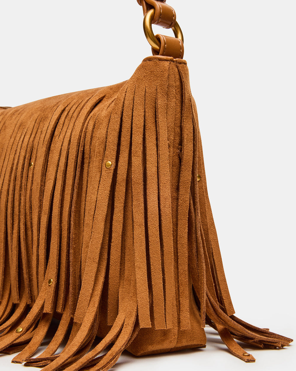BOHEME Bag Tobacco Shoulder Strap Studded Fringe Handbag