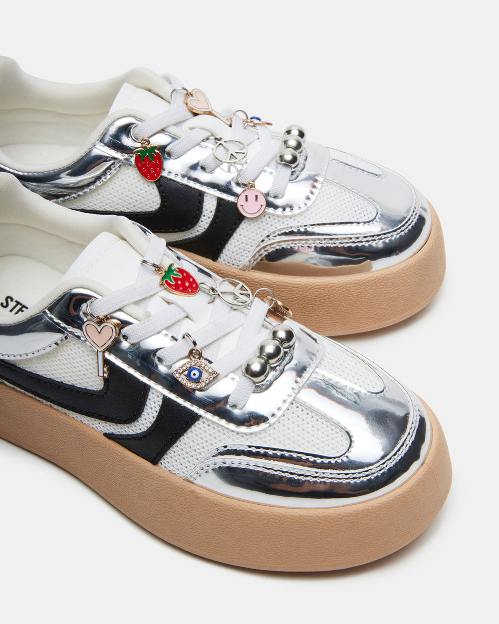 Kids' JERSEY CHARMS Silver Girls' Low-Top Platform Sneaker