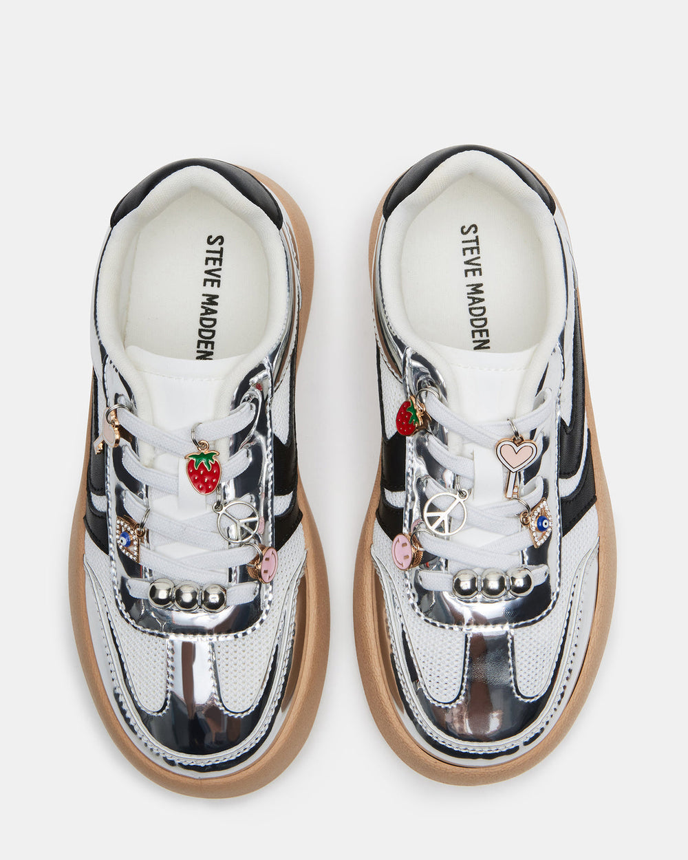 Kids' JERSEY CHARMS Silver Girls' Low-Top Platform Sneaker