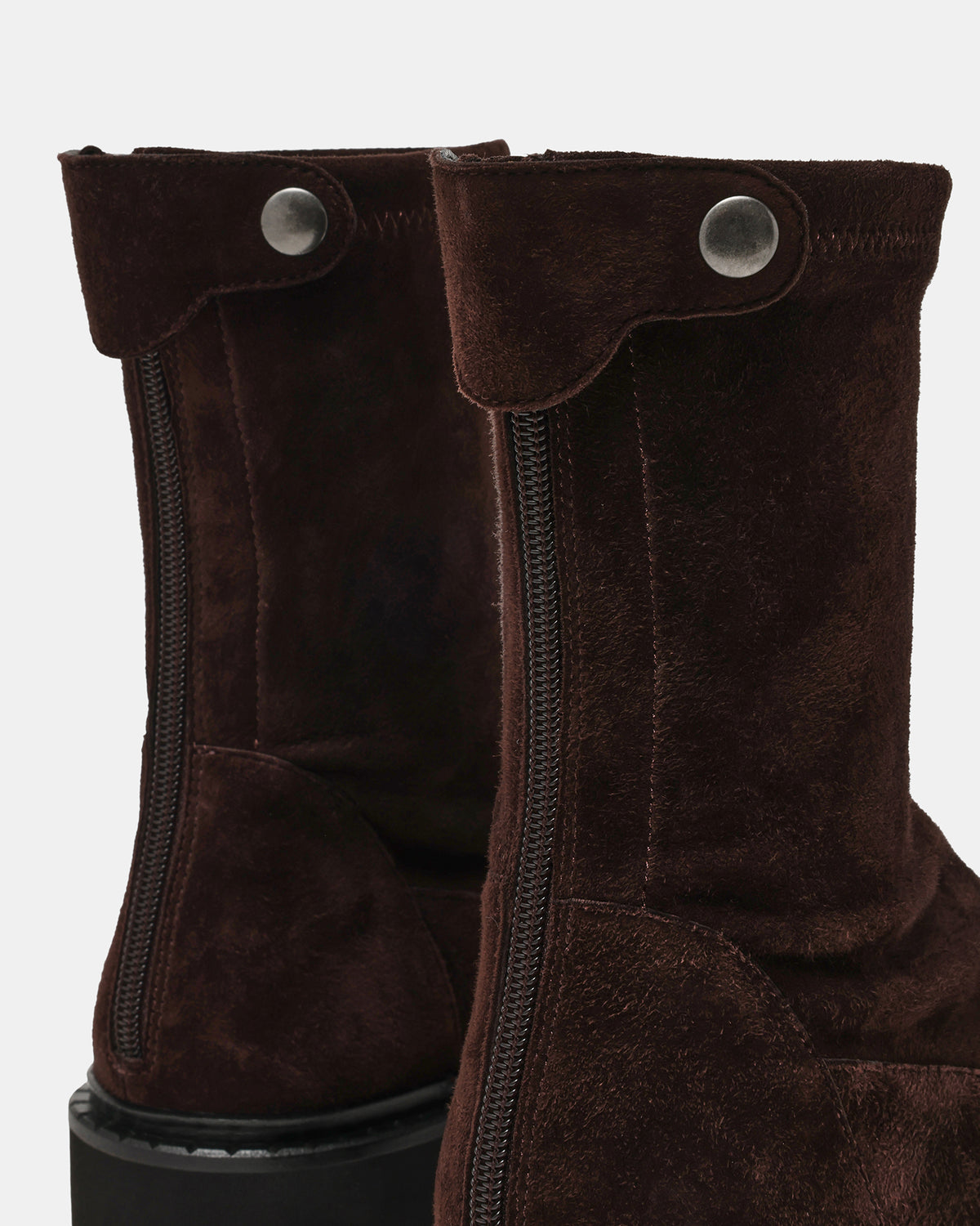 MYER Brown Suede Round-Toe Zipper Closure Women's Ankle Boot