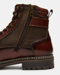 REID Cognac Lace-Up Lug Men's Ankle Boot