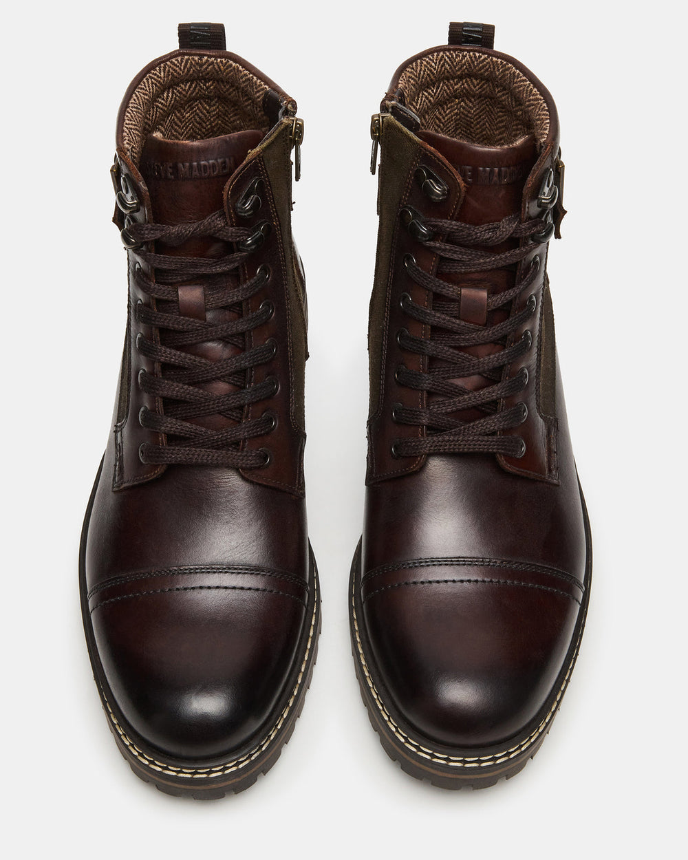 REID Dark Brown Lace-Up Lug Men's Ankle Boot