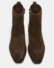 SANTANA Green Olive Western Men's Ankle Boot