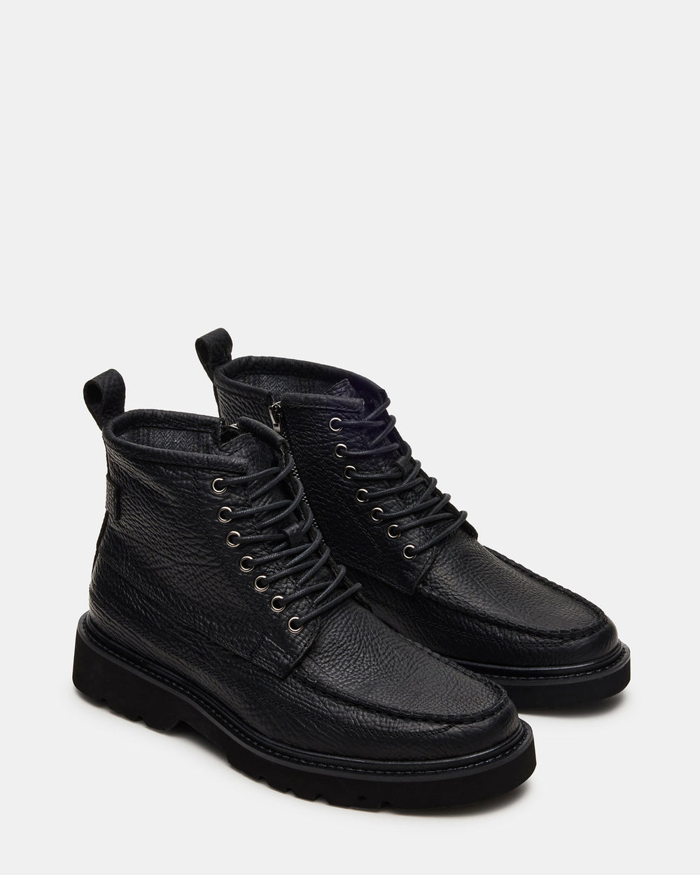 DAEL Black Leather Lace-Up Men's Ankle Boot