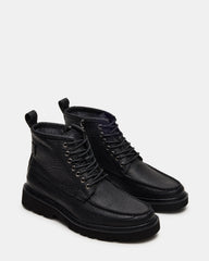 DAEL Black Leather Lace-Up Men's Ankle Boot
