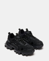 PONCE Black Men's Chunky Sole Lace Up Sneaker