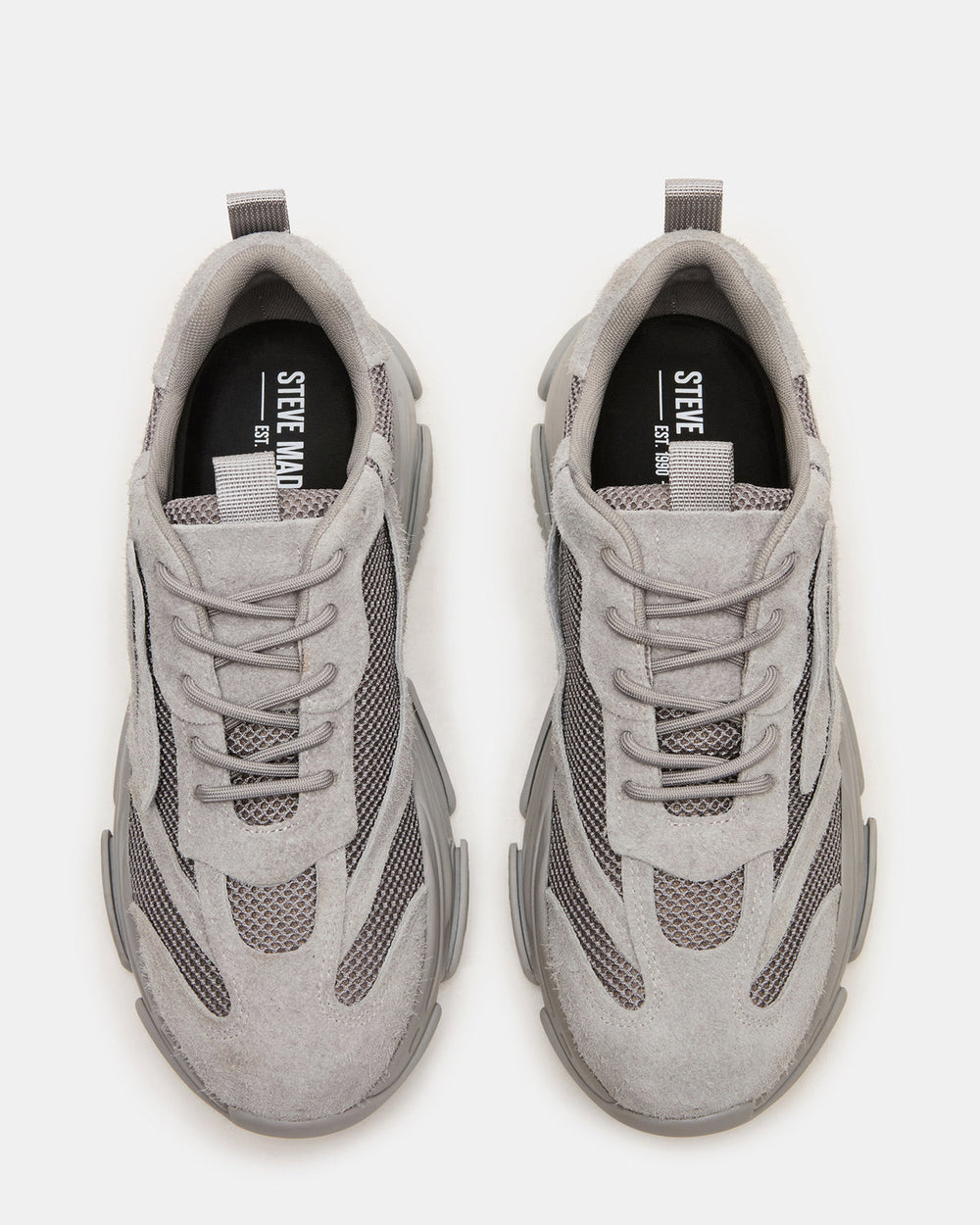 POSSESS Grey Suede Low-Top Lace-Up Men's Sneaker