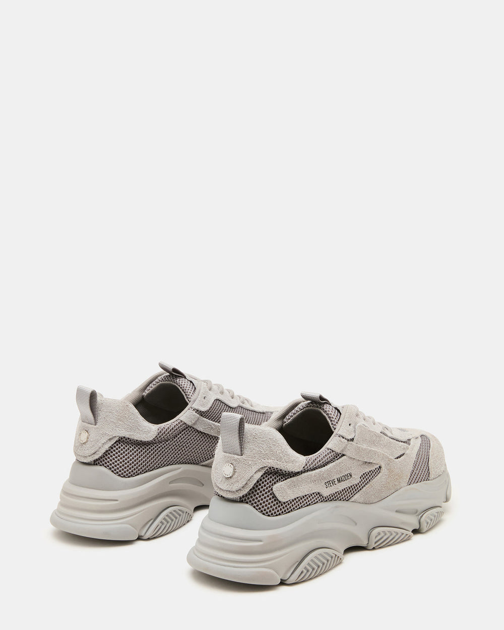 POSSESS Grey Suede Low-Top Lace-Up Men's Sneaker