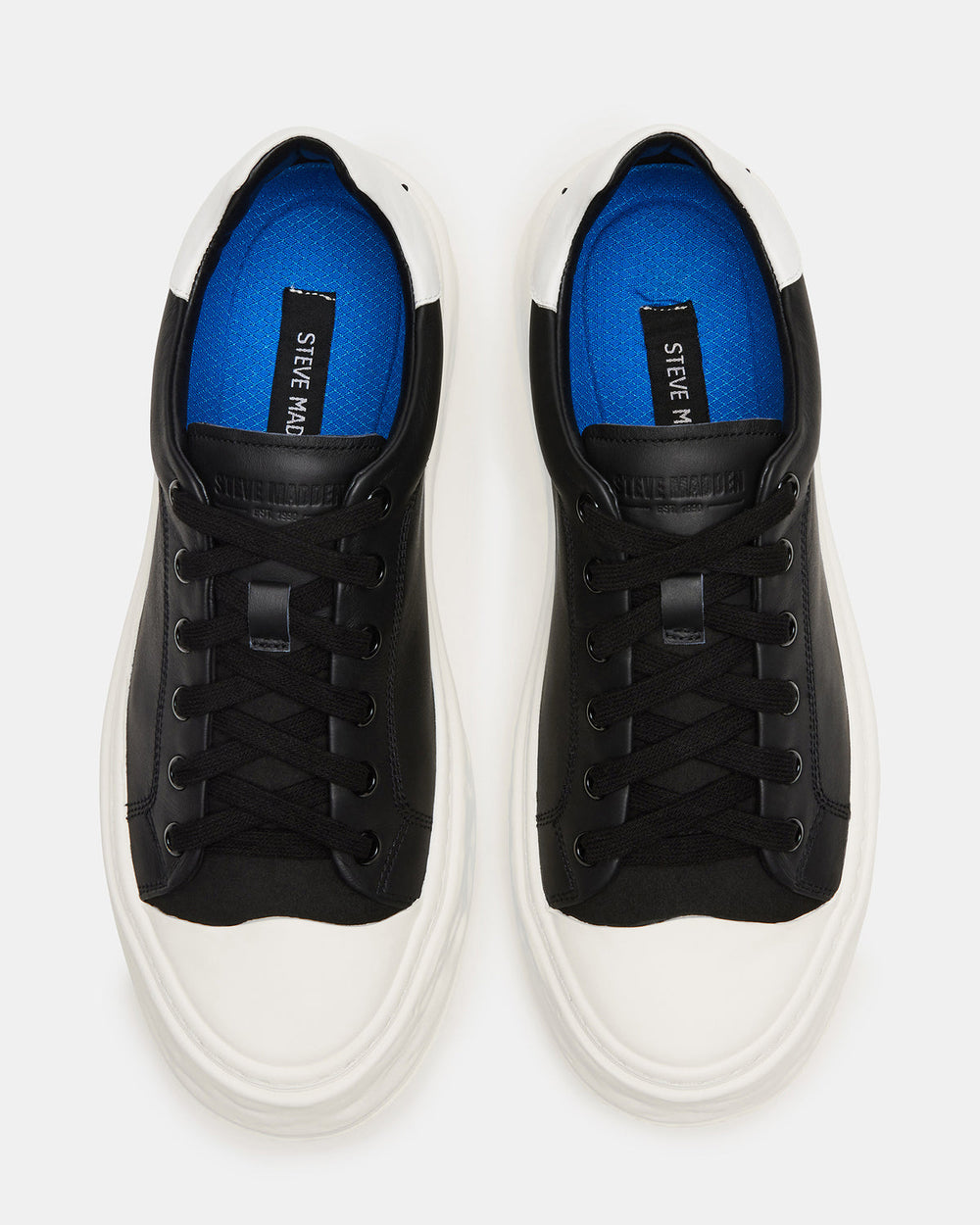 MACRAE Black Leather Men's Low-Top Fashion Sneaker
