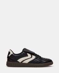 JANOS Black Leather Low-Top Lace-Up Men's Sneaker