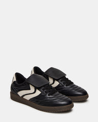 JANOS Black Leather Low-Top Lace-Up Men's Sneaker
