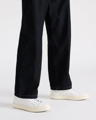 ZOII White Leather Men's Low-Top Lace-Up Sneaker