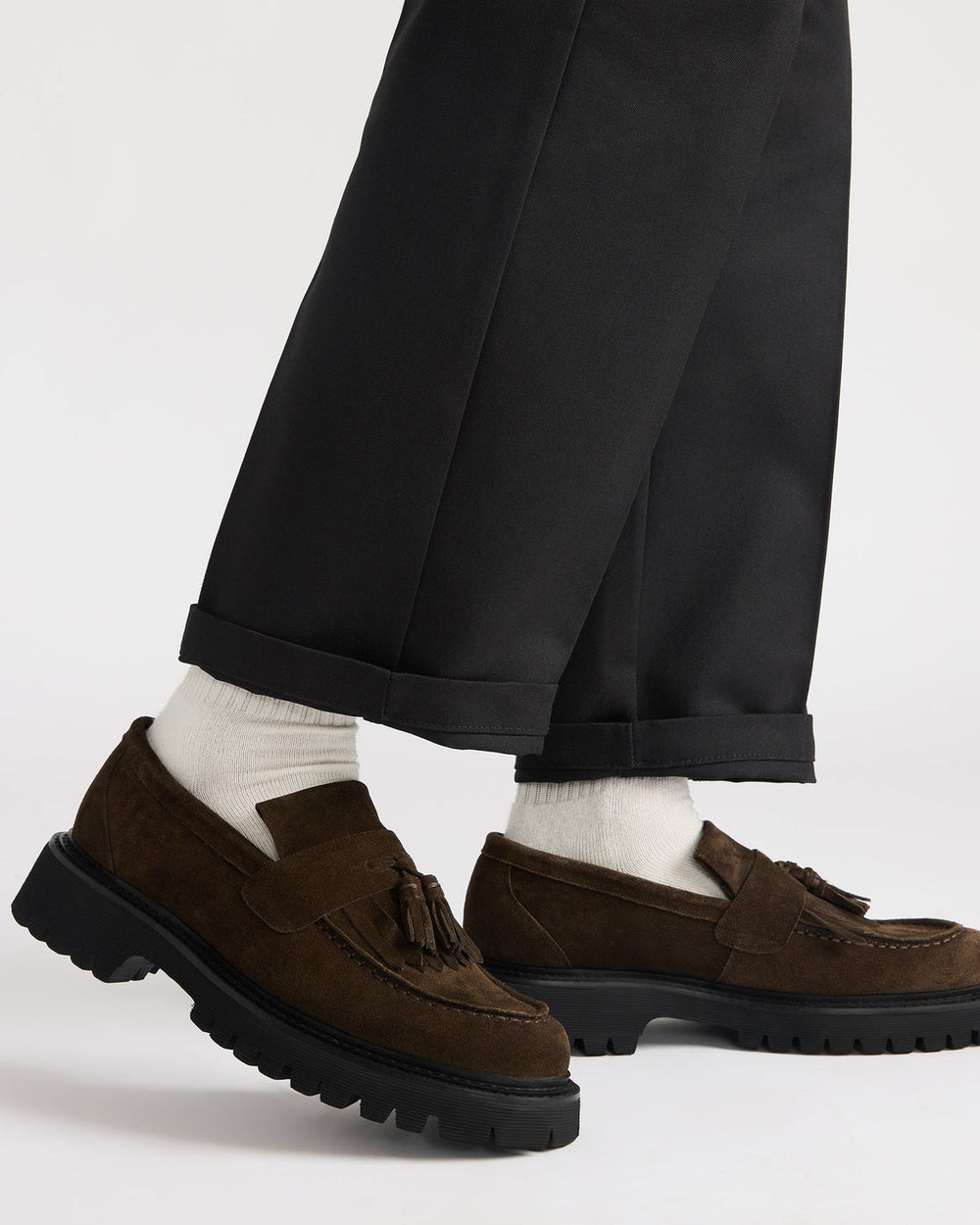 ZEV Brown Suede Lug Sole Dress Men's Loafer