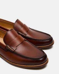 COLVER Cognac Leather Men's Slip-On Loafer