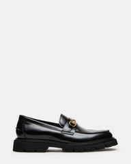 NAXOS Black Leather Slip-On Dress Men's Loafer