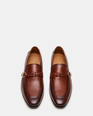 CHAPLIN Tan Leather Woven-Strap Buckle Slip-On Men's Loafer
