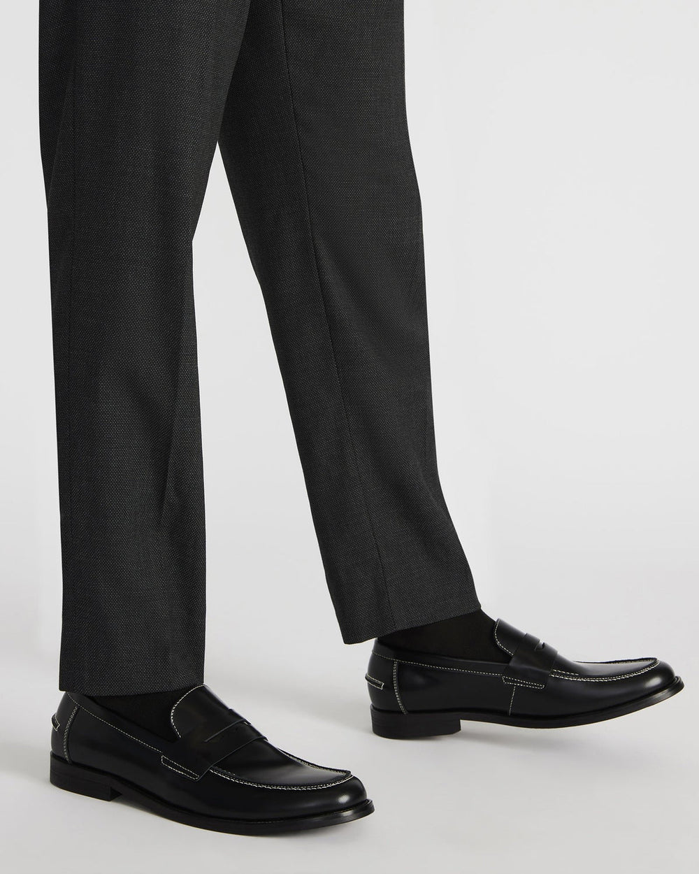 NATAN Black Leather Slip-On Dress Loafer | Men's Loafers