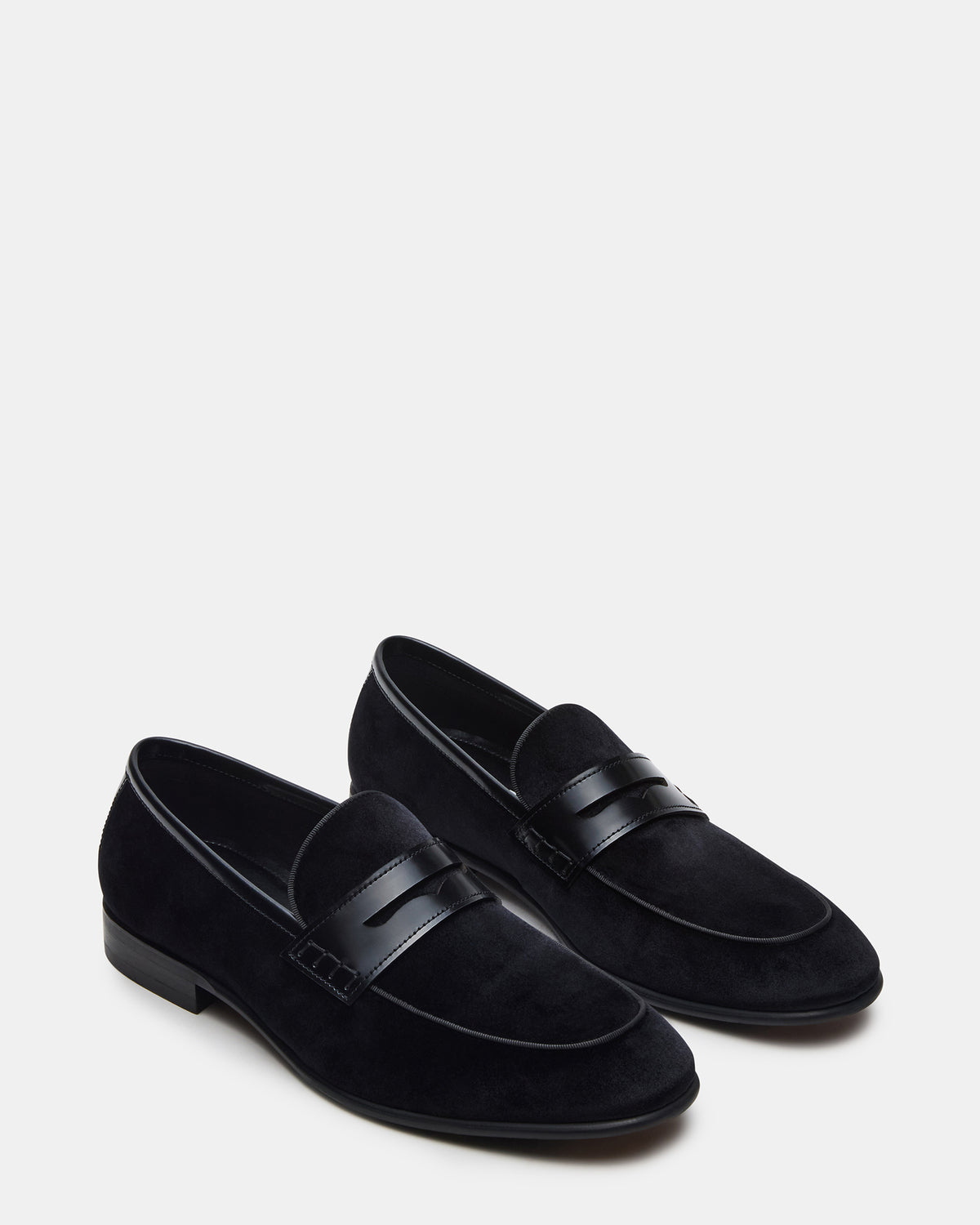 YARDLY Black Velvet Slip-On Men's Dress Loafer