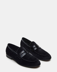 YARDLY Black Velvet Slip-On Men's Dress Loafer