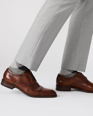 HASEN Tan Leather Men's Lace-Up Dress Shoe