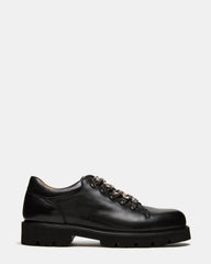 TURBO Black Leather Lace-Up Dress Shoe