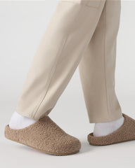 WENDELIN Taupe Faux Shearling Footbed Slip-On Men's Casual Clog
