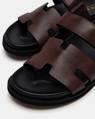 MAIVEN Brown Leather Men's Fisherman Sandal