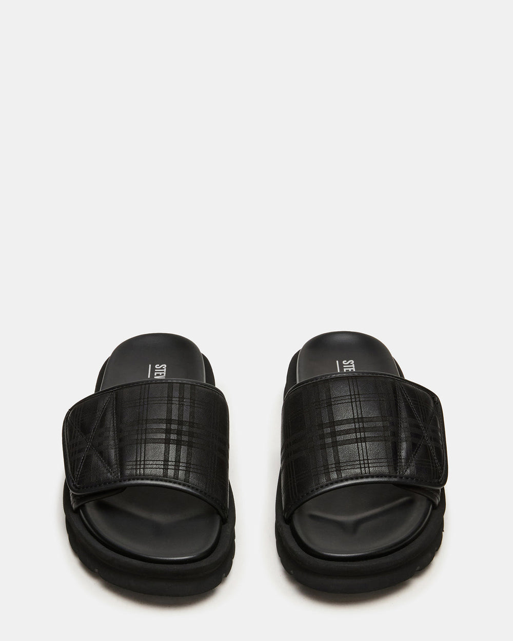 REESE Black Slide Footbed Rounded-Toe Men's Sandal