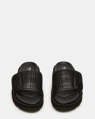 REESE Black Slide Footbed Rounded-Toe Men's Sandal
