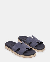 MERRICK Grey Suede Footbed Slide Men's Sandal