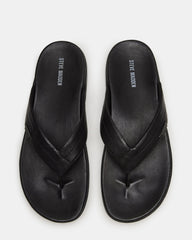 EMMETT Black Leather Men's Thong Sandal