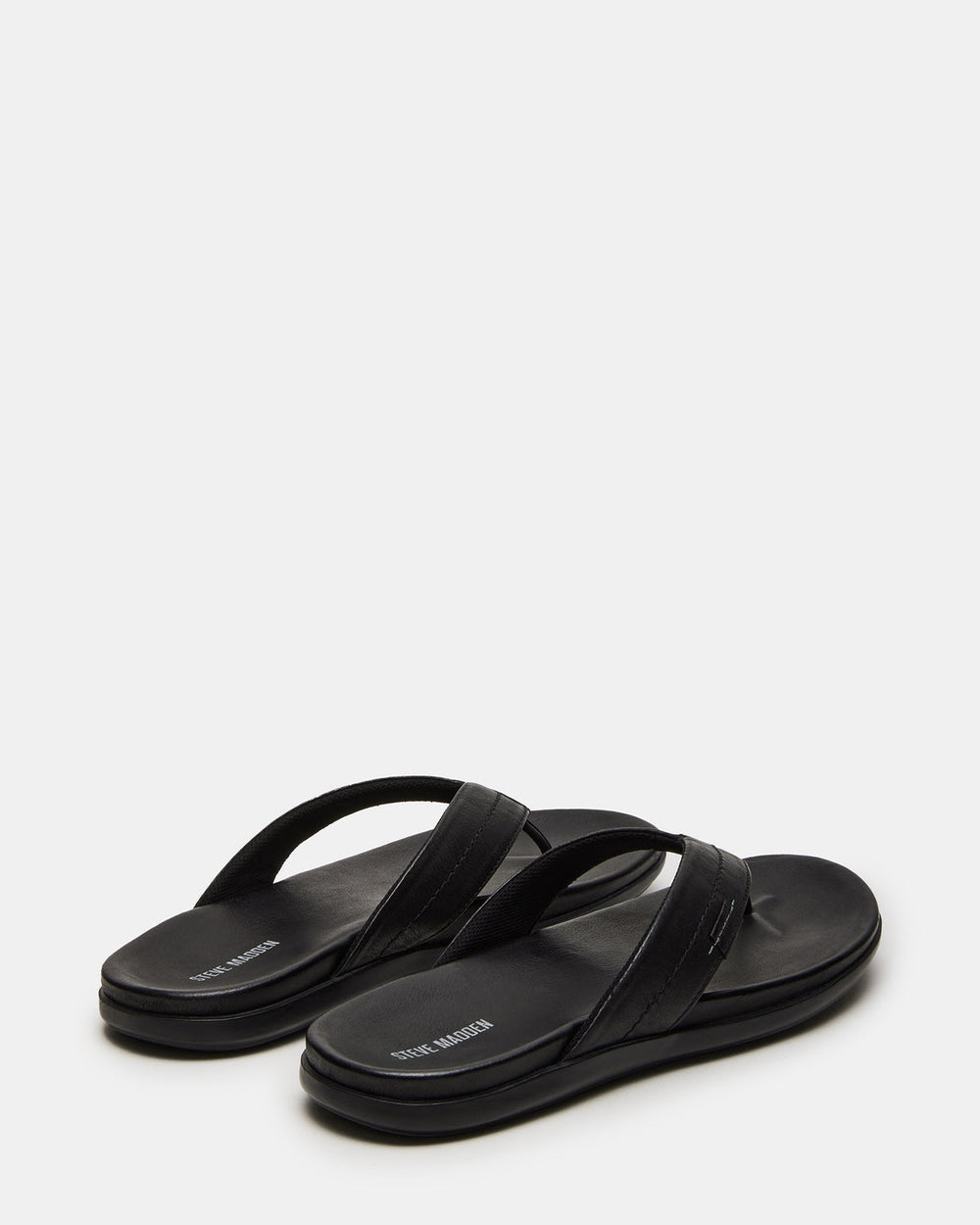 EMMETT Black Leather Men's Thong Sandal