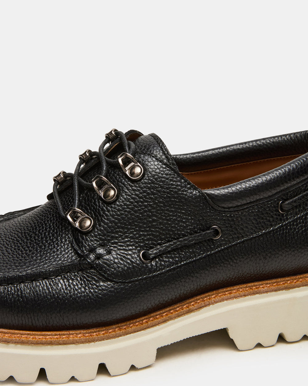 VICTOR Black Leather Slip-On Men's Casual Boat Shoe