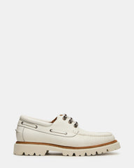 VICTOR White Leather Slip-On Men's Casual Boat Shoe