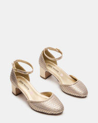 Kids' PRETTYY Gold Girls' Block Heel
