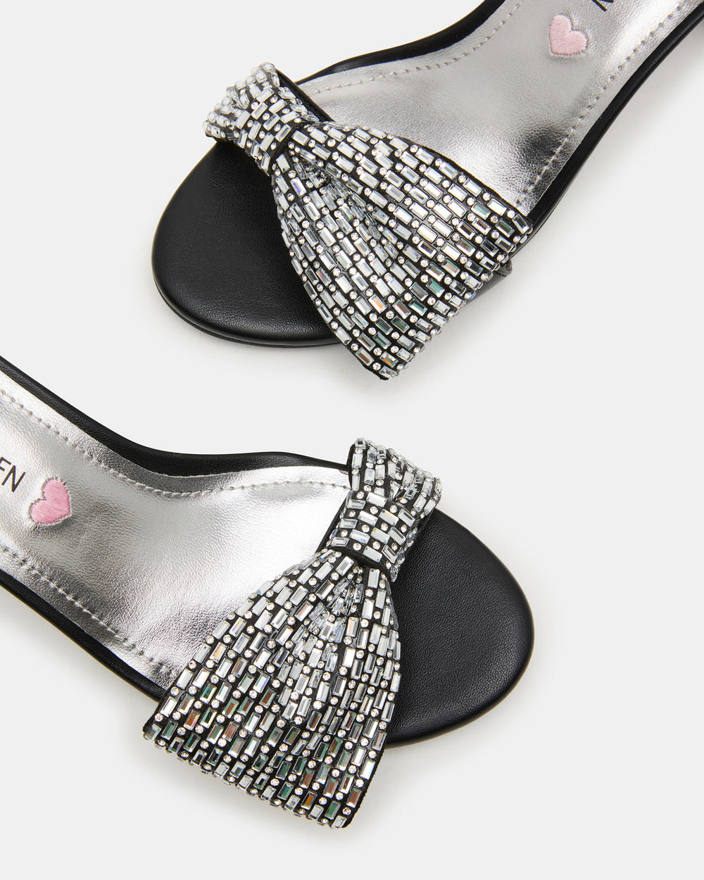 Kids' ABIGAL Black Rhinestone Embellised Block Heel Girls' Heel