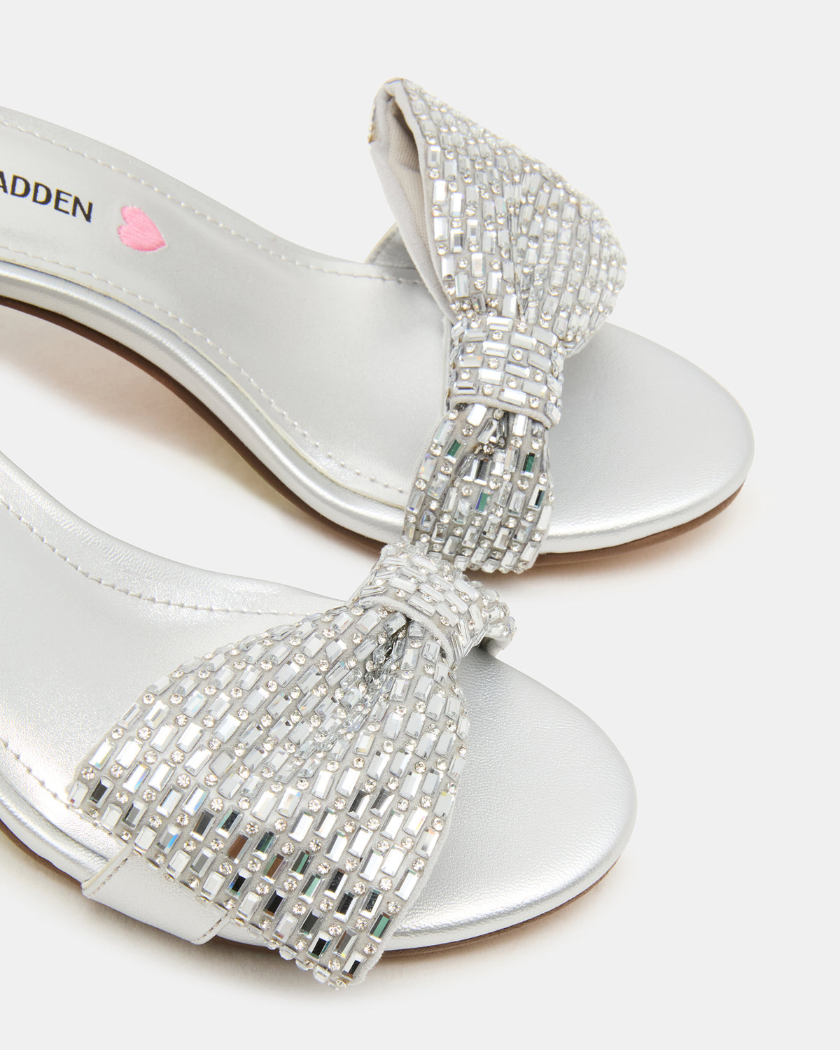 Kids' ABIGAL Silver Rhinestone Embellised Block Heel Girls' Heel