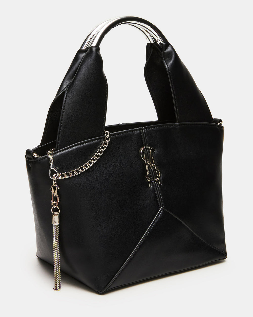 VIV Bag Black/Silver Top-Handle Hardware Embellished Handbag
