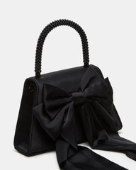 COSETTE Bag Black Satin Beaded Top-Handle Mini Handbag