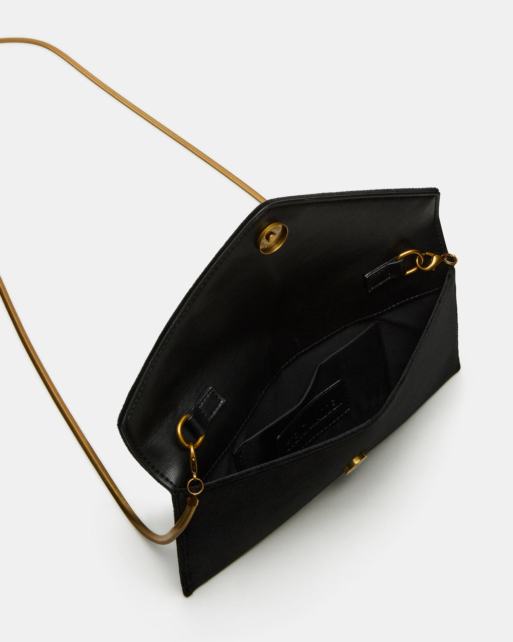 SMOOTH Bag Black Velvet Envelope Logo Crossbody Clutch Handbag