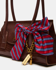 MILAN Bag Chocolate Elongated Menswear-Inspired Shoulder Strap Handbag